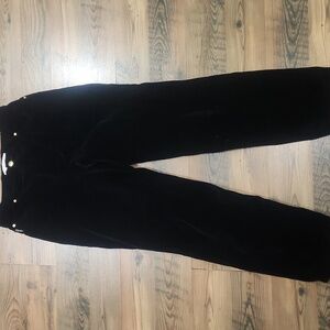 Escada Margaretha‎ Ley Vintage Black Velvet Straight Leg Pant Gold Size US 6